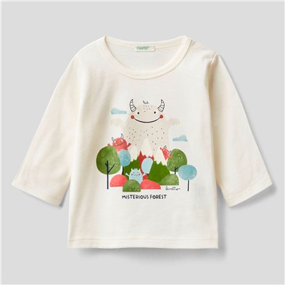 T-Shirt - 100% Baumwolle - bedruckt - weiß