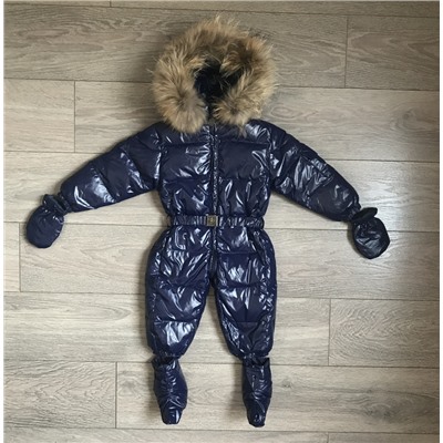 М. 260 Комбинезон Moncler лаковый синий (80)