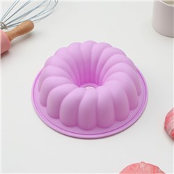 Форма силиконовая для выпечки Доляна «Немецкий кекс. Завиток», 20×6 см, цвет розовый