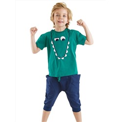 Denokids Забавный комплект из футболки и шорт для мальчика с изображением крокодила