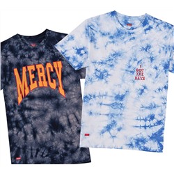 Мужская футболка Kreem Keys Tie Dye Tee с коротким рукавом в стиле Tie Dye Look 9163 Серая или синяя