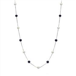 Collar largo - plata 925 - perlas de agua dulce - Ø de la perla: 6.5 - 7 mm