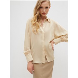 Блуза-рубашка Светло-бежевая