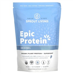 Sprout Living, Epic Protein, органический растительный протеин и суперфуды, классический вкус, 455 г (1 фунт)