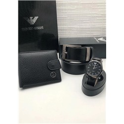 Подарочный набор для мужчины ремень, кошелёк, часы и коробка 2020568