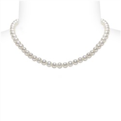 Collar - oro blanco 18 kt - perlas de agua dulce - Ø de la perla: 6.5 - 7.5 mm