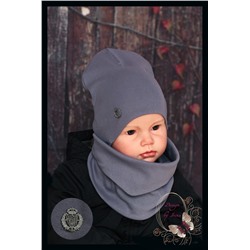 Удлиненная хлопковая шапка для мальчика «coat of arms» антрацит