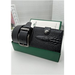 Подарочный набор для мужчины ремень, кошелёк и коробка 2020523