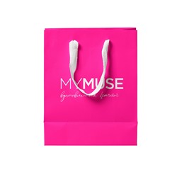Пакет бумажный розовый с логотипом My Muse 250х300х130