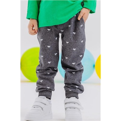 Нижняя одежда Breeze для мальчиков с узором динозавра и кружевным карманом для аксессуаров темно-серого меланжевого цвета (для детей 3–8 лет)