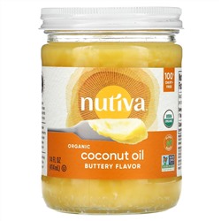 Нутива, органическое кокосовое масло, с ароматом сливочного масла, 414 мл (14 жидк. унций)