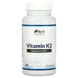 Ну Ю Нутришн, Витамин K2, 365 растительных таблеток