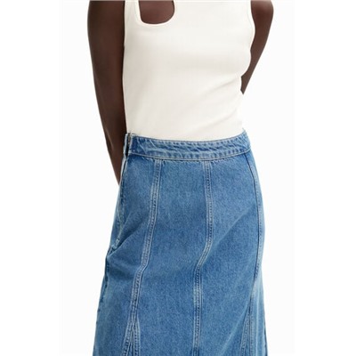 Long denim skirt