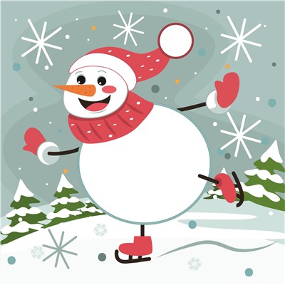 006-8247 Пластилиновая аппликация "Снеговик на коньках"