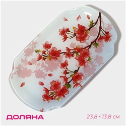 Блюдо стеклянное сервировочное Доляна «Сакура», 23,8×13,8 см