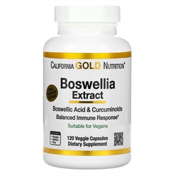 California Gold Nutrition, экстракт босвеллии, с экстрактом куркумы, 500 мг, 120 растительных капсул (250 мг в 1 капсуле)