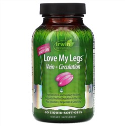 Irwin Naturals, Love My Legs, для здоровья вен и нормального кровообращения, 60 мягких гелевых капсул