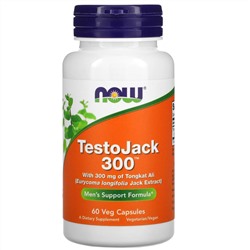 NOW Foods, TestoJack 300, 300 мг, 60 вегетарианских капсул