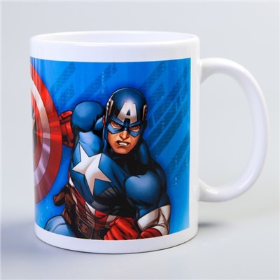 Кружка сублимация, 350 мл "Капитан Америка", Мстители