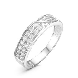 Серебряное кольцо с бесцветными фианитами 470