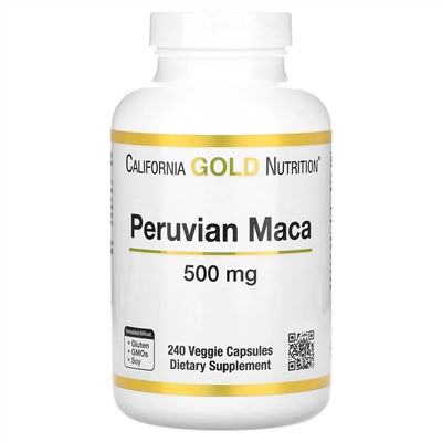 California Gold Nutrition, перуанская мака, 500 мг, 240 растительных капсул