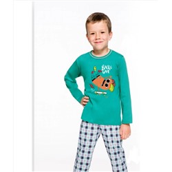 Детская хлопковая пижама 2342-2343-19/20 LEO зеленый/серый, Taro (Польша)