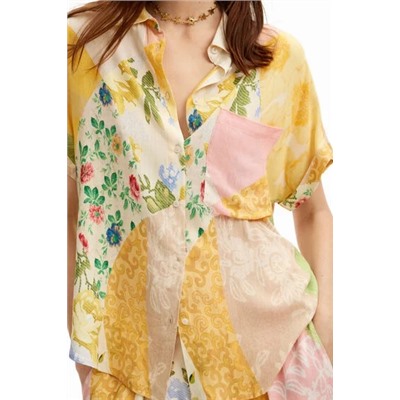 Floral patchwork shirt