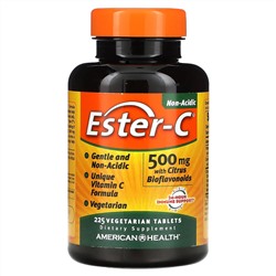 American Health, Ester-C с цитрусовыми биофлавоноидами, 500 мг, 225 вегетарианских таблеток