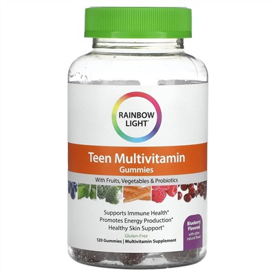 Rainbow Light, мультивитамины для подростков, голубика, 120 жевательных мармеладок