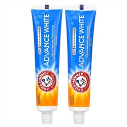 Arm & Hammer, Advance White, отбеливающая зубная паста с фторидом против кариеса, чистая мята, двойная упаковка, 170 г (6 унций) каждая