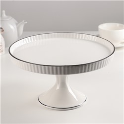Подставка для десертов керамическая «Фронтьер», d=25 см, цвет белый
