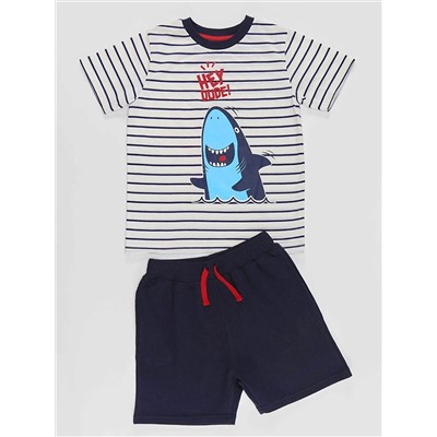 Denokids Комплект футболки и шорт для мальчика Dude Shark Boy