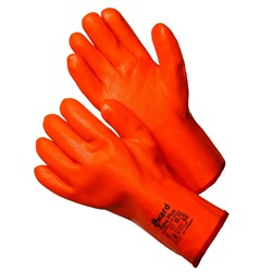 Gward Flame Plus, Трикотажные утепленные перчатки с оранжевым МБС покрытием цельнозалитые