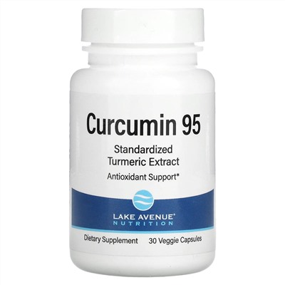 Lake Avenue Nutrition, куркумин 95, 500 мг, 30 вегетарианских капсул