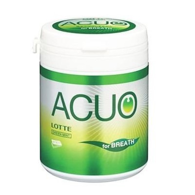 LOTTE Жевательная резинка ACUO Green Mint Зелёная мята 141 гр. банка