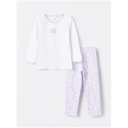 LUGGI BABY Пижамный комплект для девочек с круглым вырезом и длинными рукавами с принтом