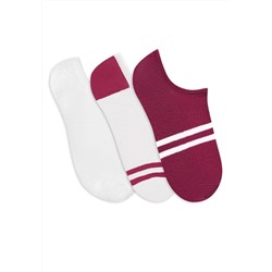 Носки женские укороченные «Спорт», 3 пары, цвет малиновый