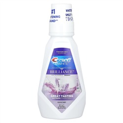 Crest, 3D White Brilliance, отбеливающий ополаскиватель для рта, без спирта, чистая мята, 500 мл (16,9 жидких унций)