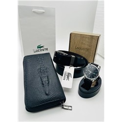 Подарочный набор для мужчины ремень, кошелёк, часы и коробка 2020533