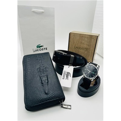 Подарочный набор для мужчины ремень, кошелёк, часы и коробка 2020533