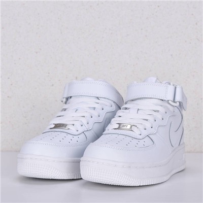 Кроссовки N*ikе Air Force 1 Mid 07 White Leather арт 5001-1
