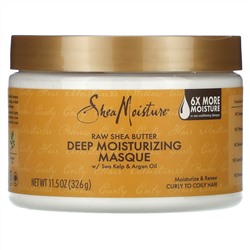 SheaMoisture, необработанное масло ши, маска для глубокого увлажнения с морскими водорослями и аргановым маслом, 326 г (11,5 унции)