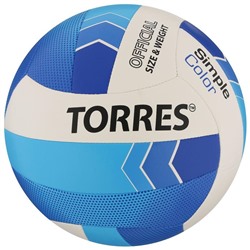 Мяч волейбольный TORRES Simple Color, TPU, машинная сшивка, 18 панелей, р. 5