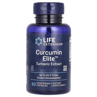 Life Extension, Curcumin Elite, экстракт куркумы, 60 растительных капсул