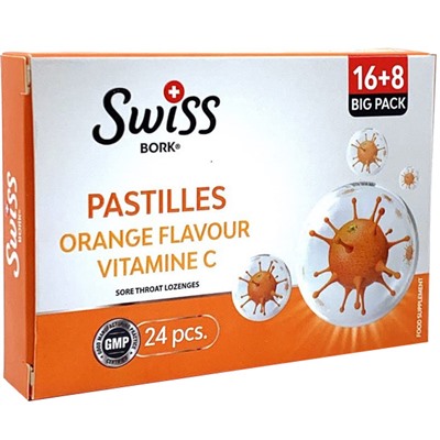 Swiss Bork Energy Portakal Aromalı C Vitaminli 24 Pastil