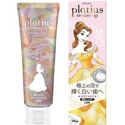 LION Зубная паста PLATINUS Creamy Up Paste Rose Mint Серия Disney лечебно-профилактическая для восстановления зубной эмали и белизны, с ароматом розовых цветов и мяты, туба 90 гр.