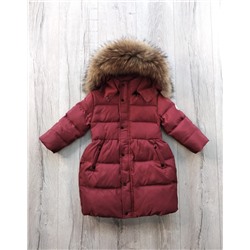 М. 499 Пальто удлиненное Moncler бордовое (92)