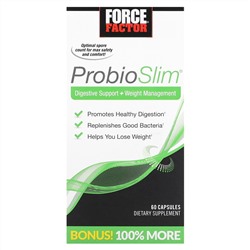 Force Factor, ProbioSlim, средство для поддержки пищеварения и коррекции веса, 60 капсул