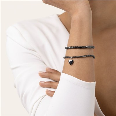 BRACCIALE ELASTICO CUORE PENDENTE EMATITE