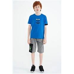 TOMMYLIFE Sax Цветная футболка оверсайз с детальным принтом для мальчиков — 11137
